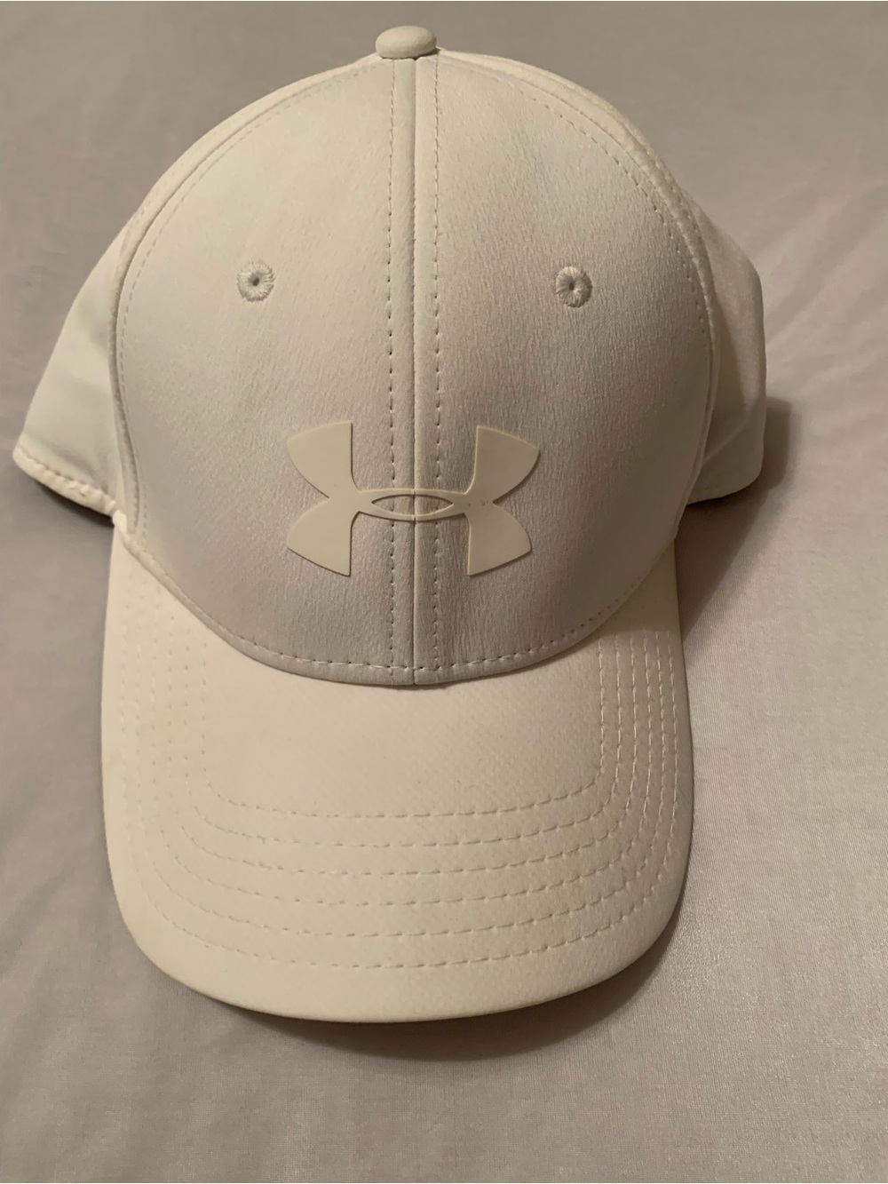 Under Armour White Men's Performance Cap with Raised Logo